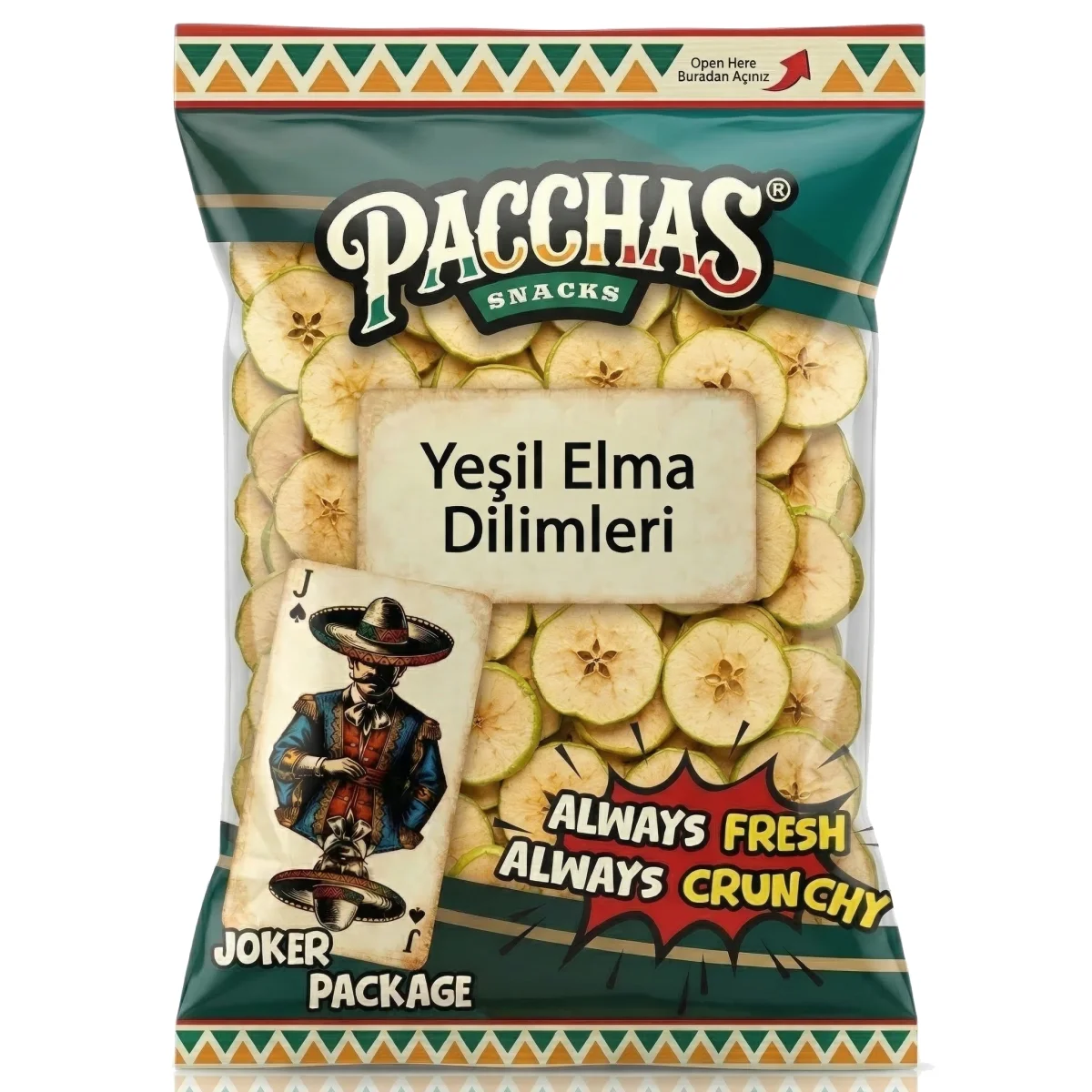 Kurutulmuş Yeşil Elma Dilimleri